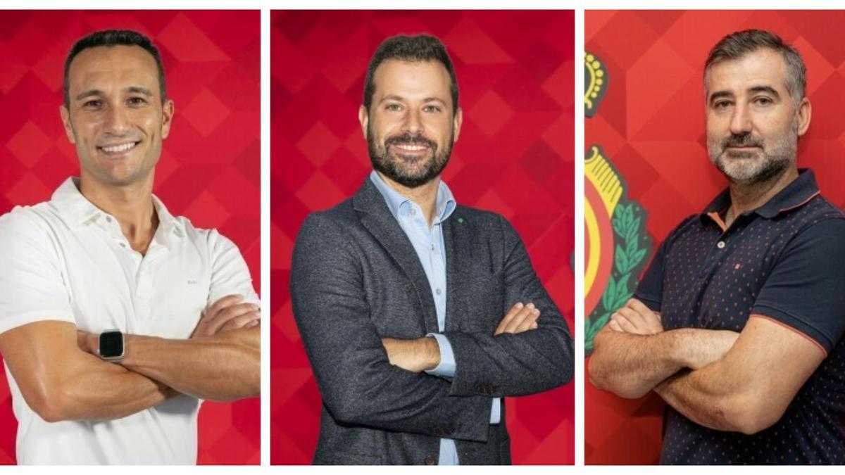 Los castellonenses Sergio Marty (i), Pablo Ortells (c) y Sergio Moya son los responsables de la dirección deportiva del Real Mallorca.