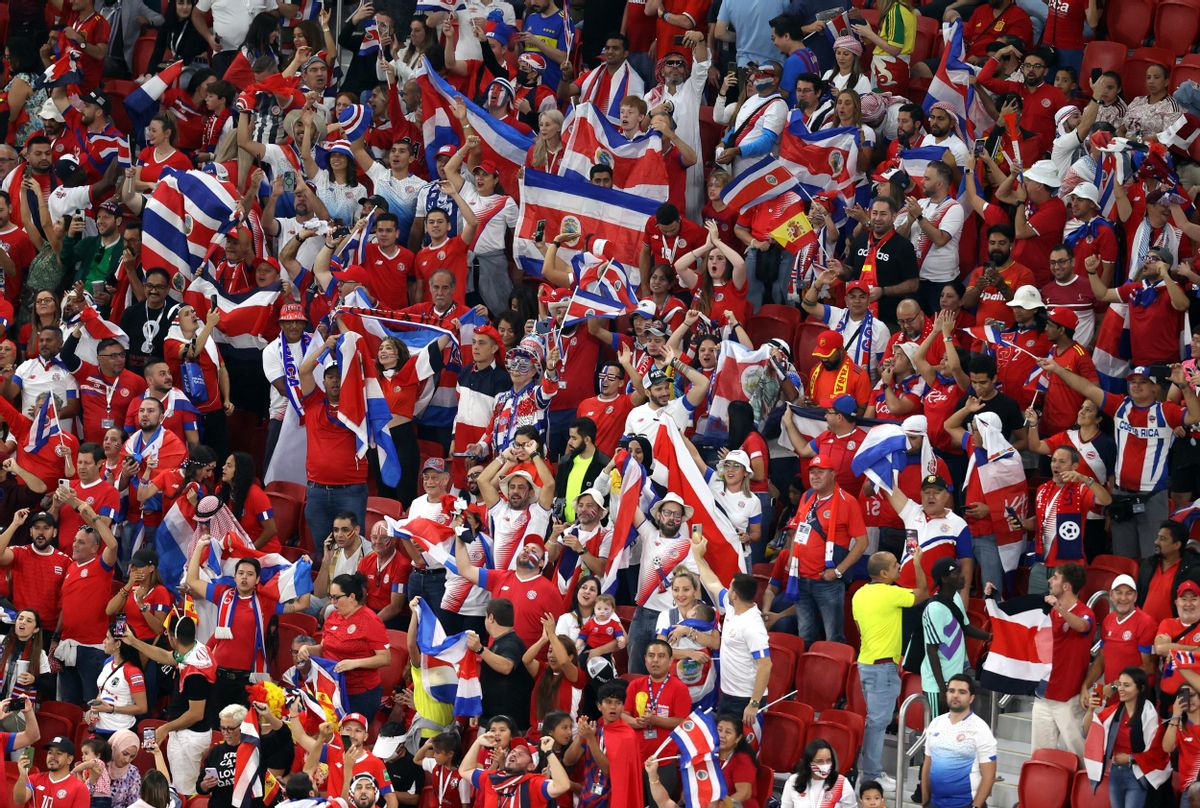 Doha (Qatar), 23/11/2022.- Supporters of Costa Rica prior the FIFA World Cup 2022 group E soccer match between Spain and Costa Rica at Al Thumama Stadium in Doha, Qatar, 23 November 2022. (Mundial de Fútbol, España, Catar) EFE/EPA/Abedin Taherkenareh