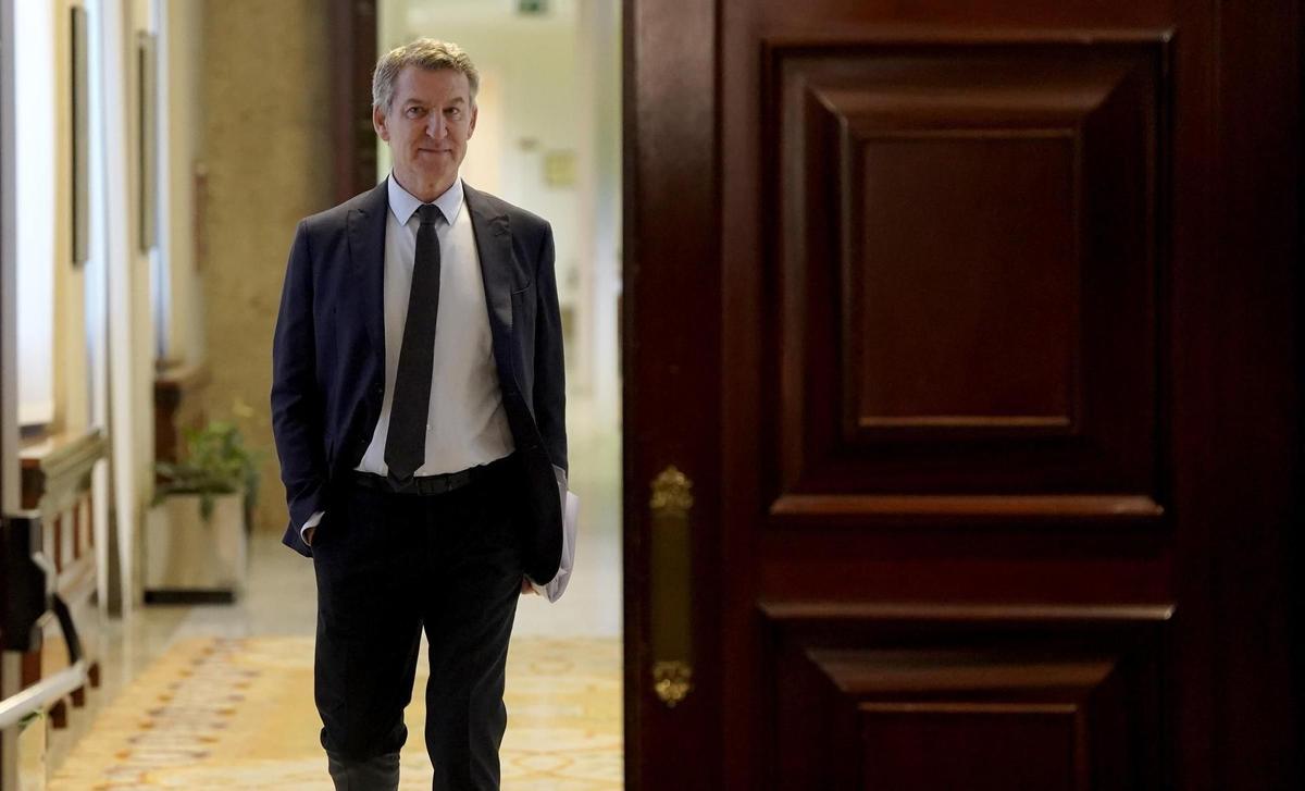 Entrada de Alberto Núñez Feijóo al Congreso de los Diputados, antes de declarar ante la jueza de la DANA