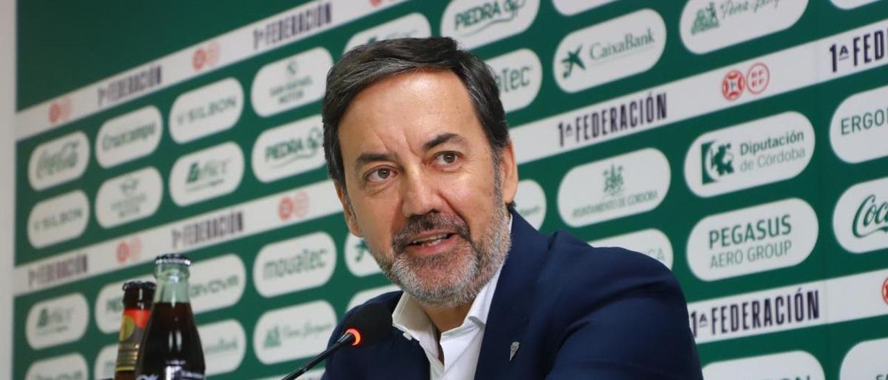 Antonio Fernández Monterrubio, CEO del Córdoba CF, en su comparecencia de este lunes.
