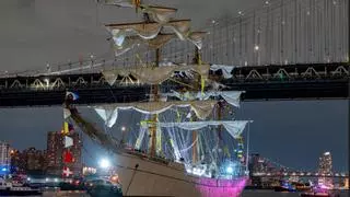 Así es el "Cuauhtémoc", el singular barco mexicano del choque mortal con el puente de Brooklyn: visitó Gijón en 2023