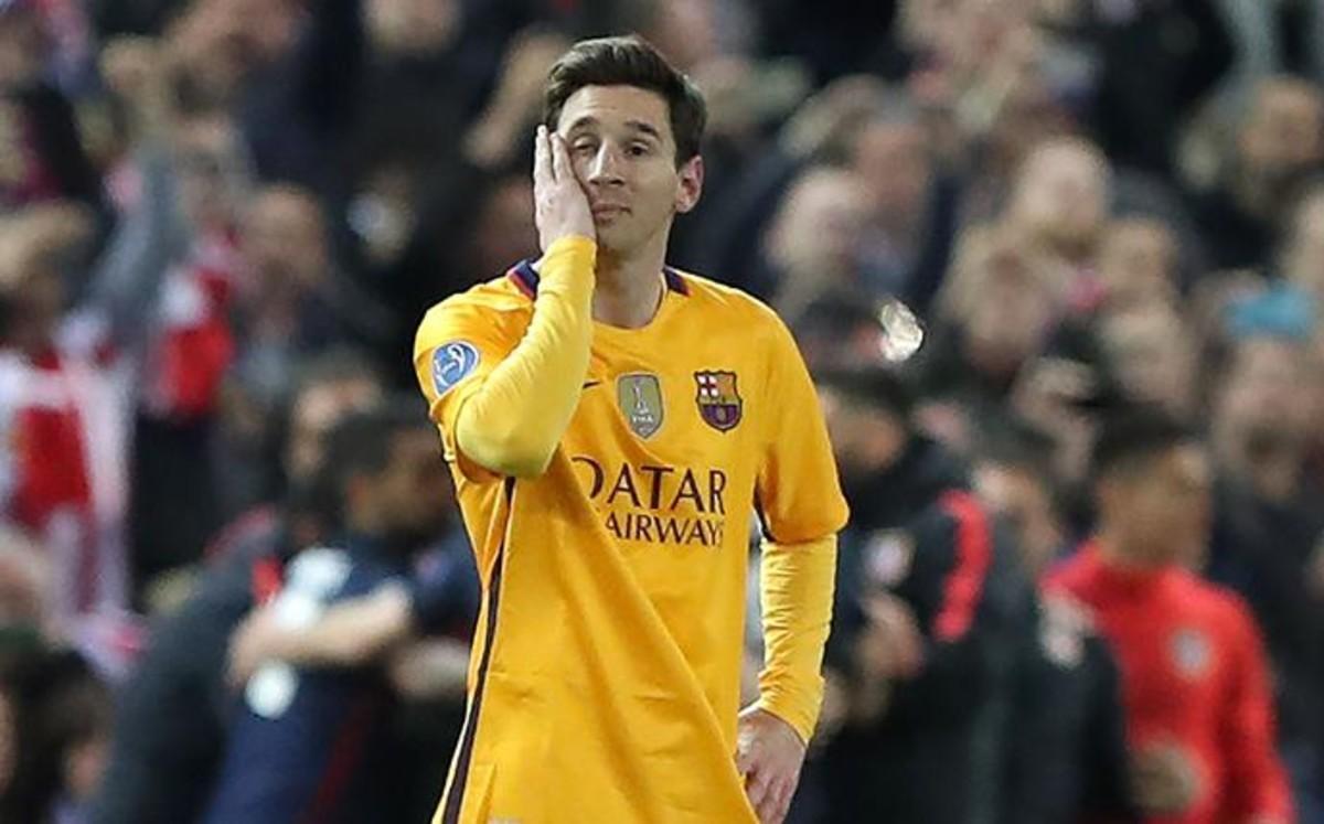 Leo Messi, en una imagen durante el encuentro contra el Atlético