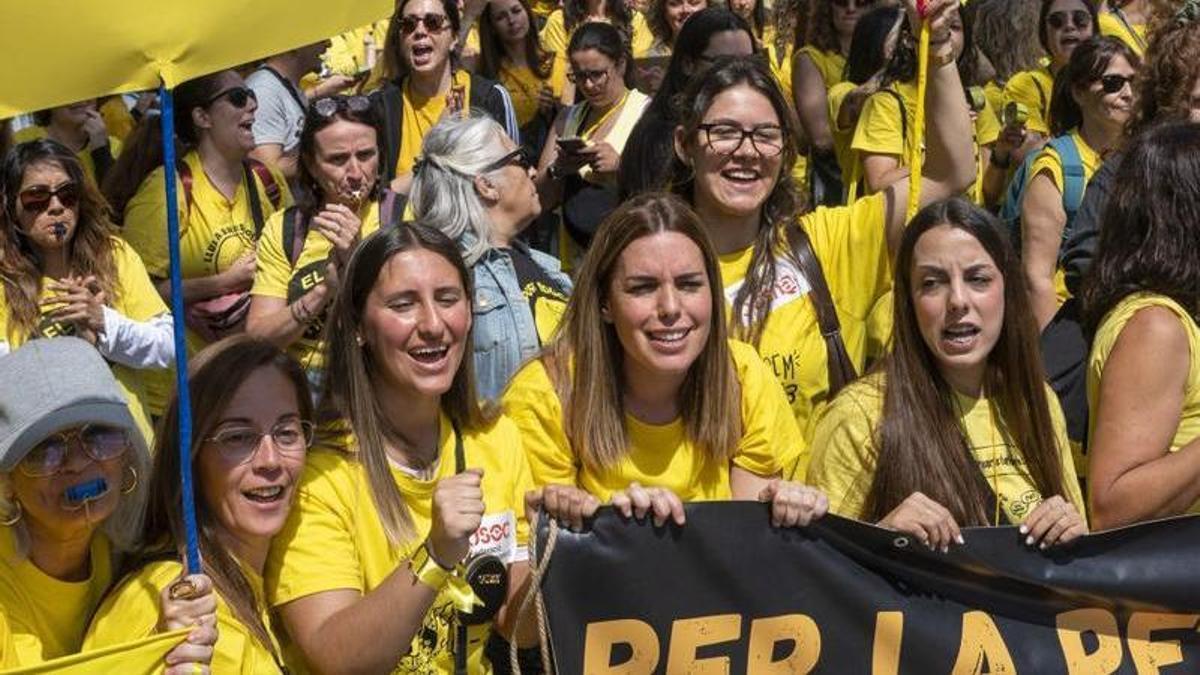 Protesta a Barcelona, ahir. | JORDI COTRINA