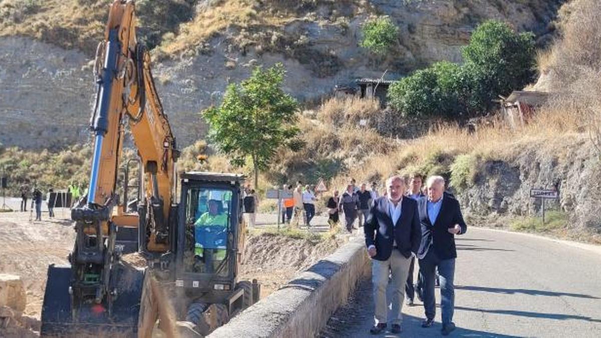 Imagen del inicio de las obras en la A-1504, el pasado mes de septiembre.