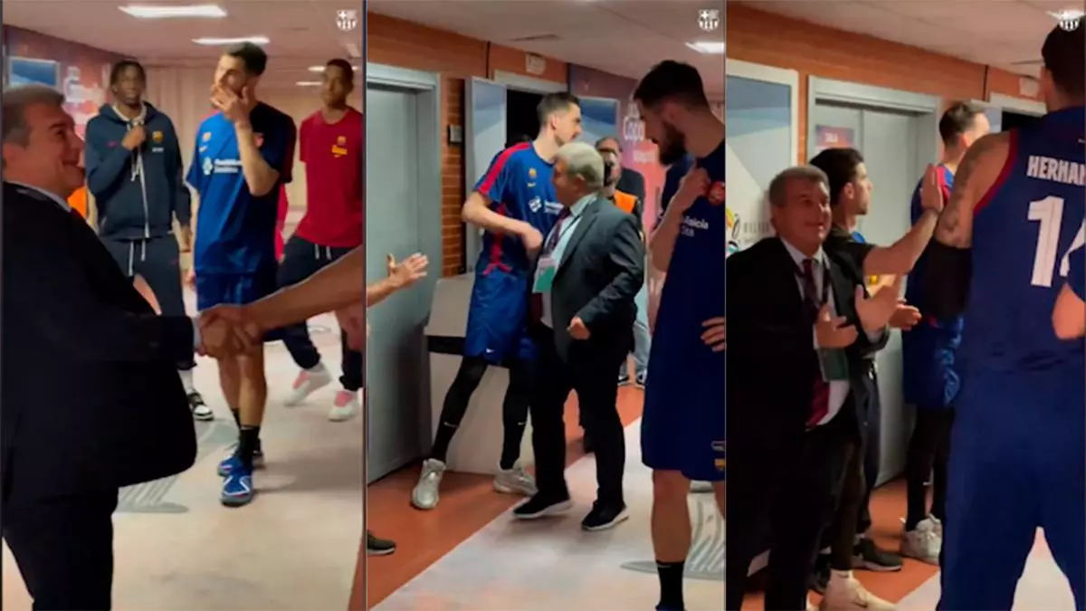 Reencuentro, con distancia, de Laporta y Florentino en la final de la Copa del Rey de baloncesto