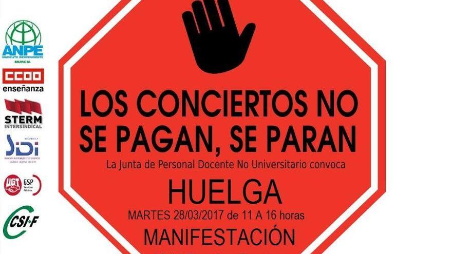 Cartel anunciador de la huelga y la manifestación de mañana
