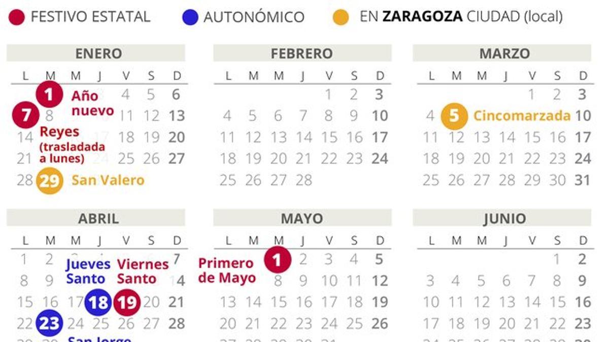 Calendario laboral Zaragoza 2019