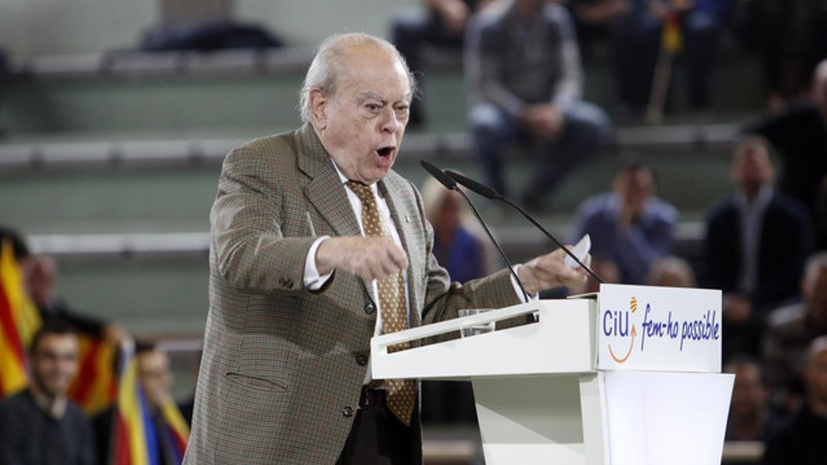 Jordi Pujol, el pasado noviembre en Granollers, durante un mitin de CiU.