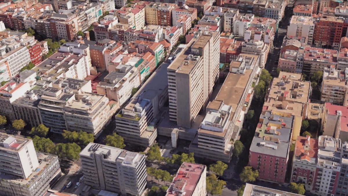 Vista aérea de la manzana de María de Molina, 50 (Madrid)