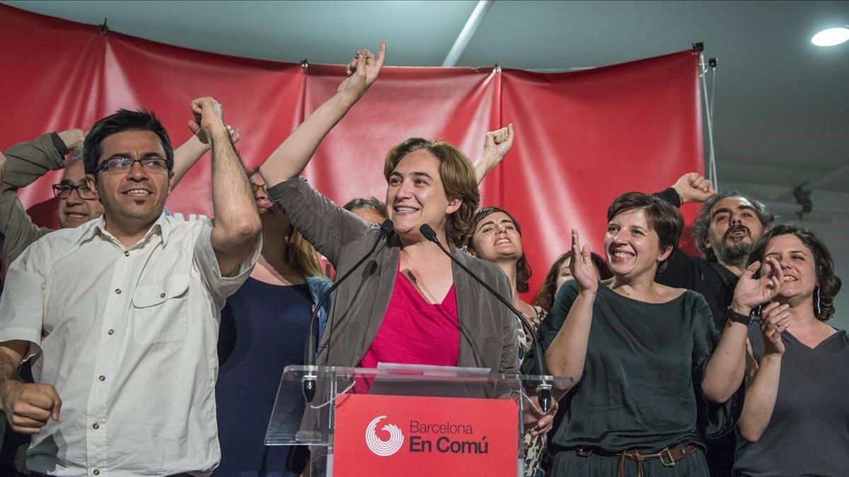 Ada Colau, en la noche electoral