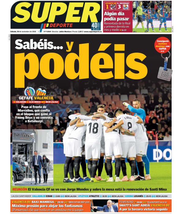 Portada SUPERDEPORTE sábado 10 de noviembre 2018