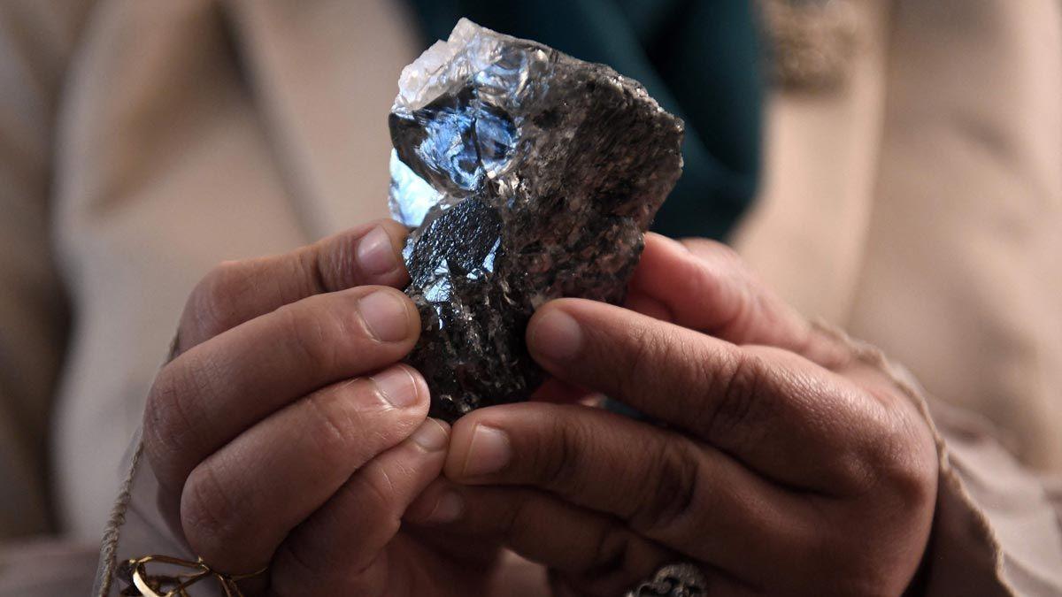 El diamant gegant de 1,174 kilates, mostrat a Gaborone, Botswana