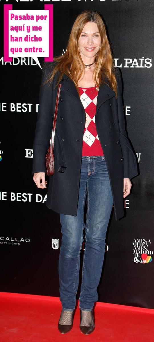 La modelo Cristina Piaget con su jersey de rombos
