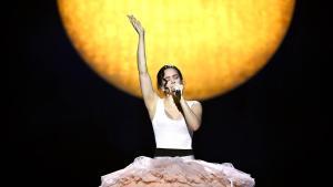LYON, FRANCE - MARCH 16: (Exclusive Coverage) Rosalía performs on stage at the LDLC Arena on March 16, 2026 in Lyon, France. (Photo by Gareth Cattermole/Getty Images for Live Nation)