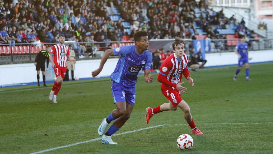Jerin Ramos, durante el partido frente al CD Lugo en O Couto. | Iñaki Osorio