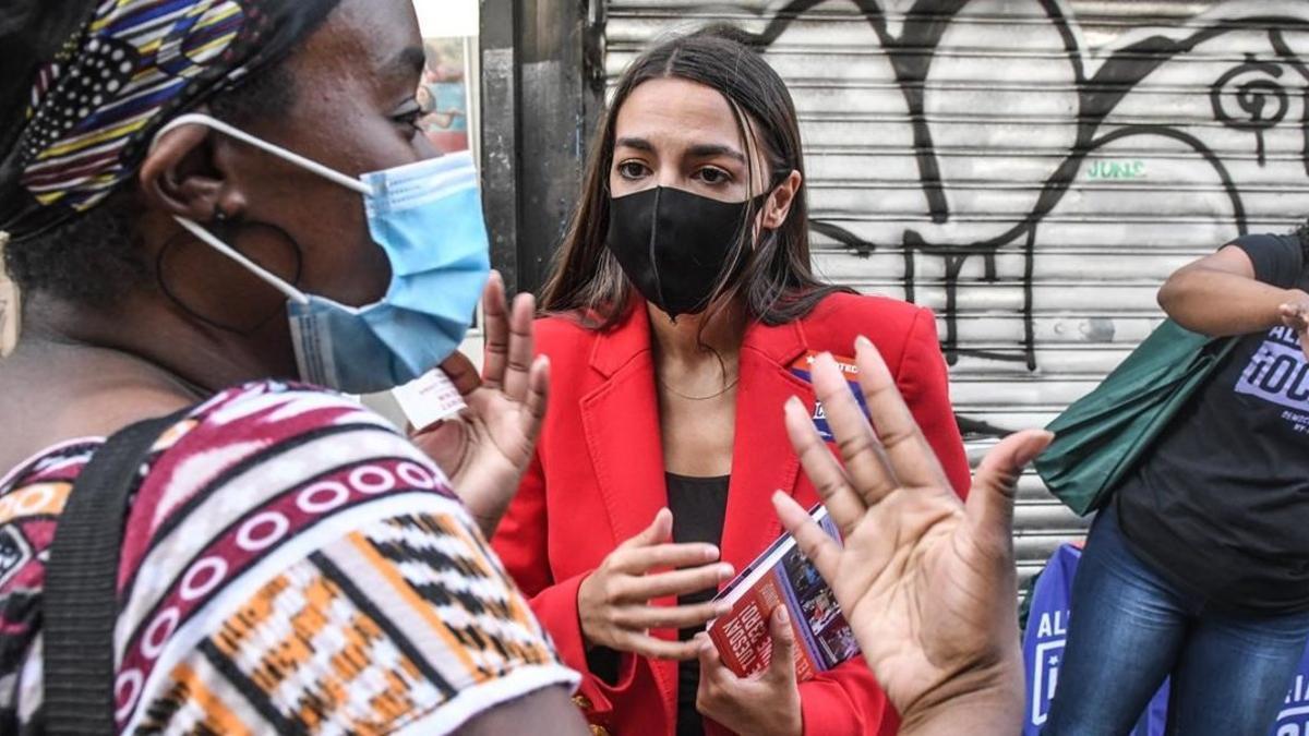 La congresista demócrata Alexandria Ocasio-Cortez, ganadora de unas primarias en Nueva York.