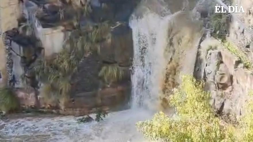 Caudal del barranco de Santos tras las fuertes lluvias