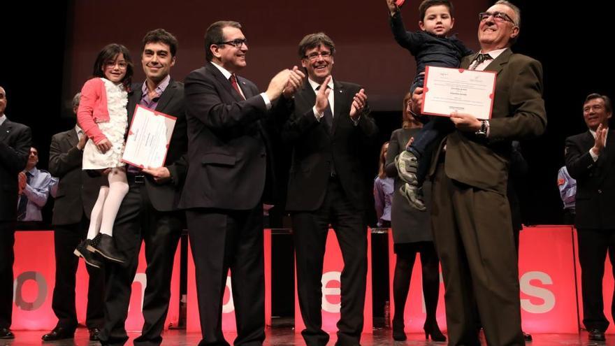 Puigdemont en un dels moments emotius de l&#039;acte.