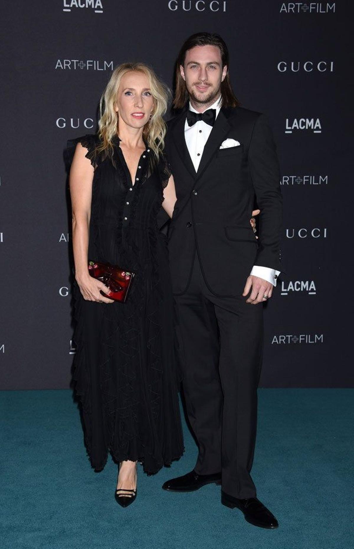 Sam Taylor-Johnson y Aaron Taylor-Johnson, en la gala LACMA 2015 de Los Ángeles.