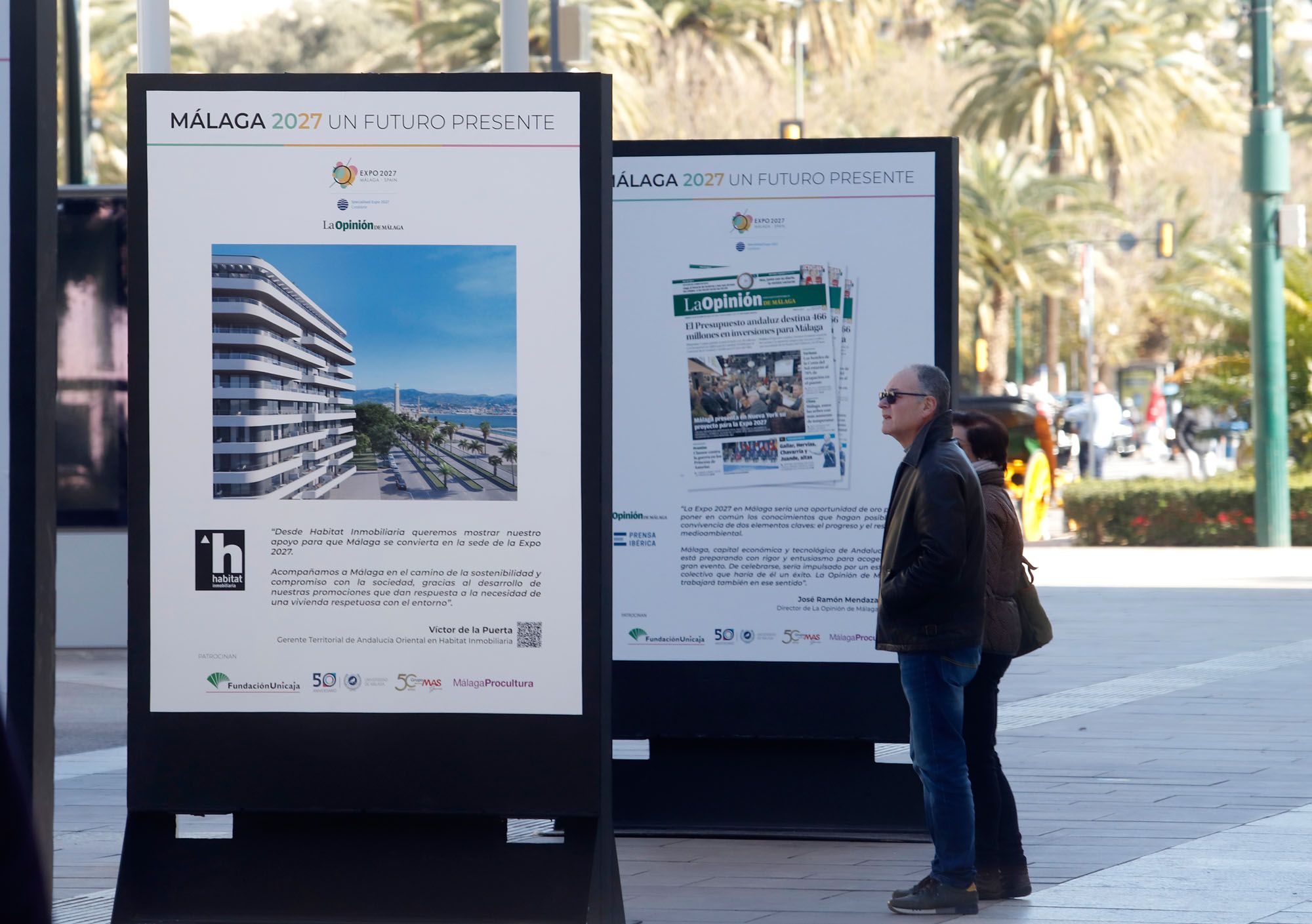 Exposición 'Málaga 2027 Un Futuro Presente', organizada por La Opinión, en la Alameda y la calle Larios