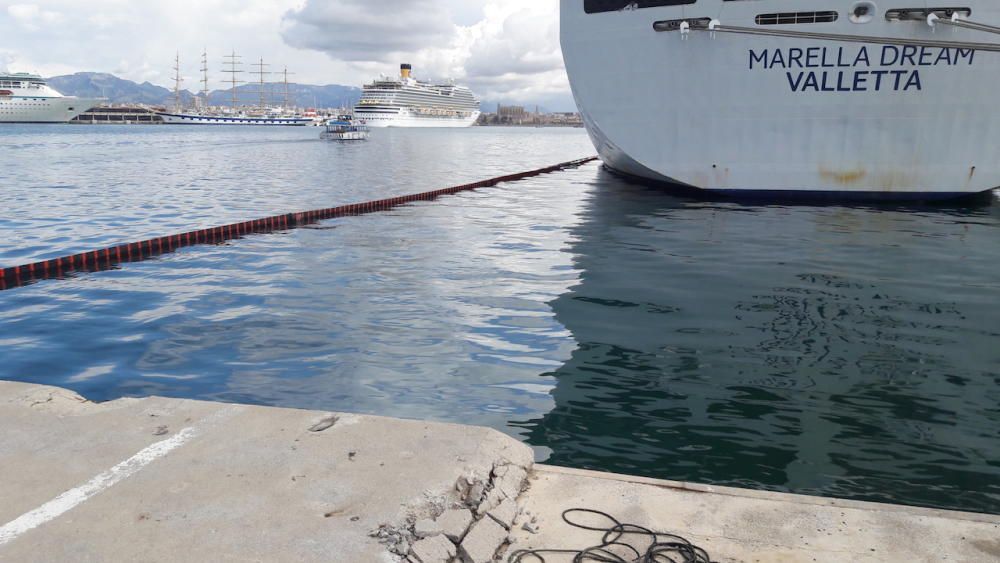 Retiran 15.000 metros cúbicos de fuel vertidos por un crucero en el Puerto de Palma