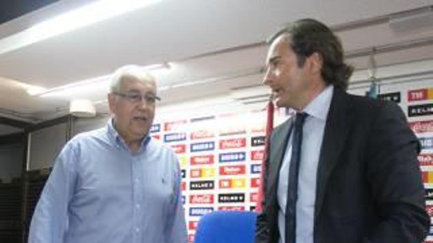 El presidente del Hércules, Quique Hernández, y el director general Carlos Parodi.