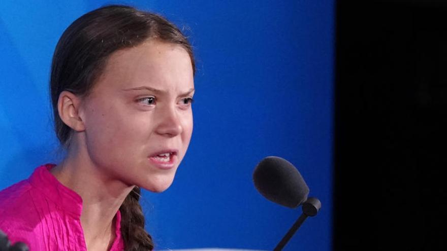 Greta Thunberg durante su discurso ante la ONU.