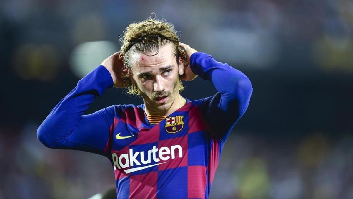 Griezmann, durante el partido ante el Betis en el Camp Nou (5-2).