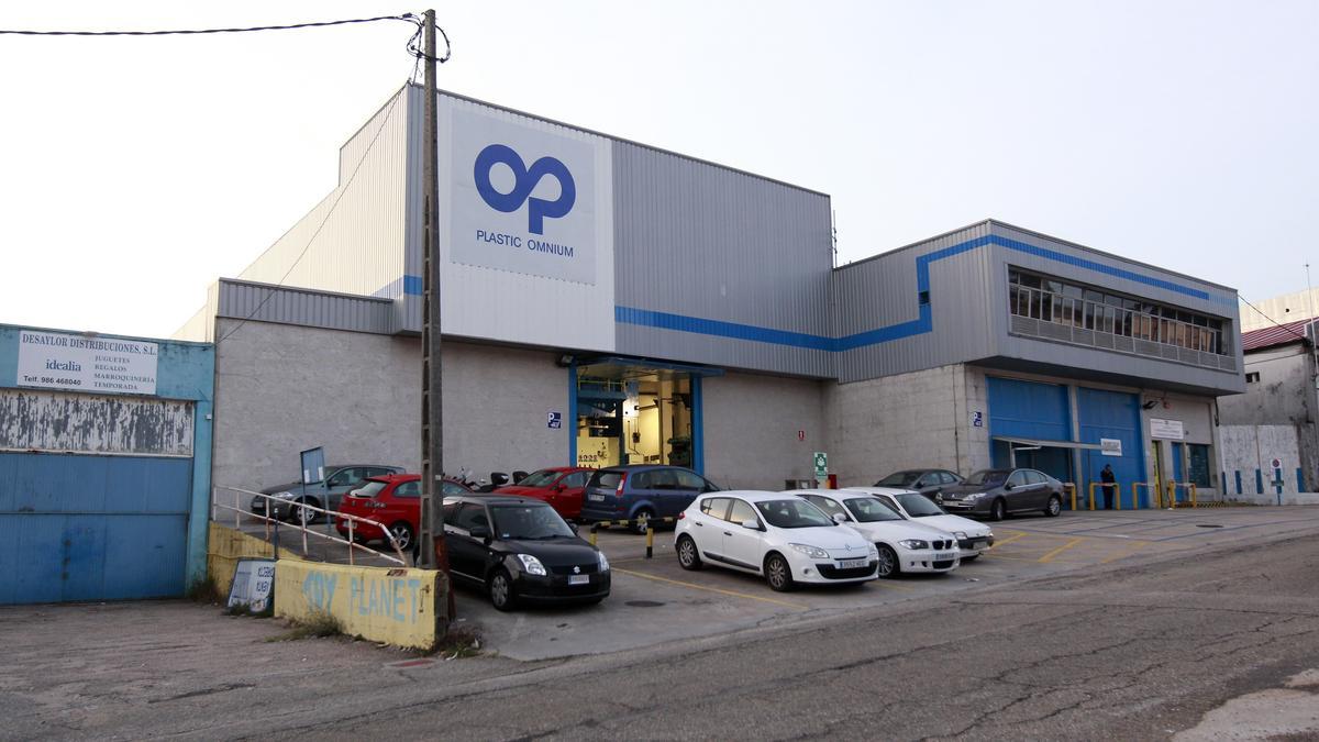 Exterior de las instalaciones de Plastic Omnium Auto Inergy, en el polígono de A Pasaxe, en Gondomar