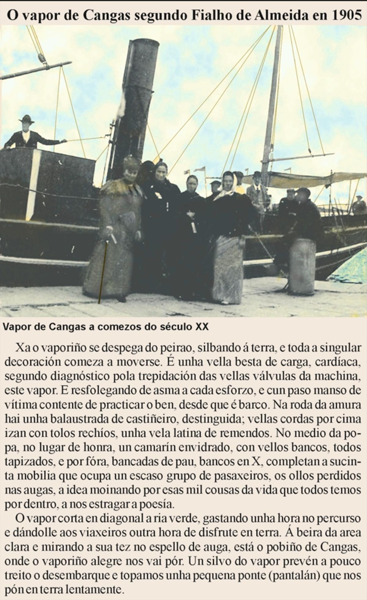 Peza sobre o vapor de Cangas en 1905 segundo Fialho de Almeida.