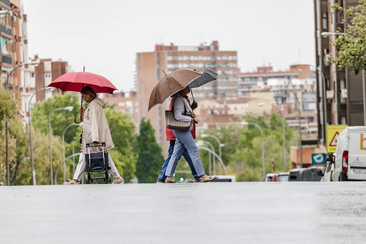 Día lluvioso en Madrid