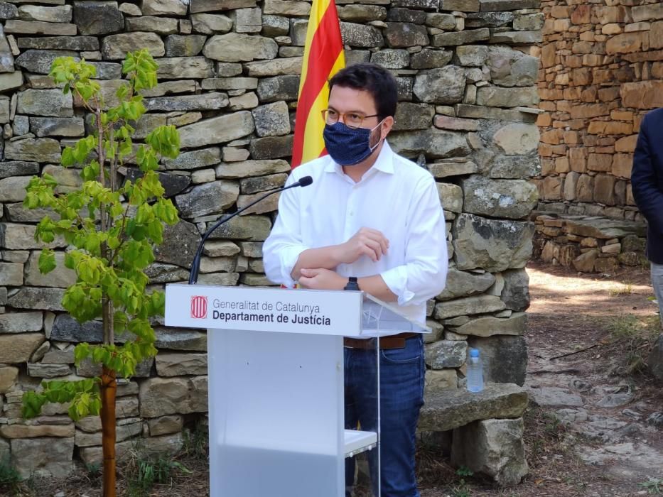 Pere Aragonès visita Sant Pere de Vallhonesta