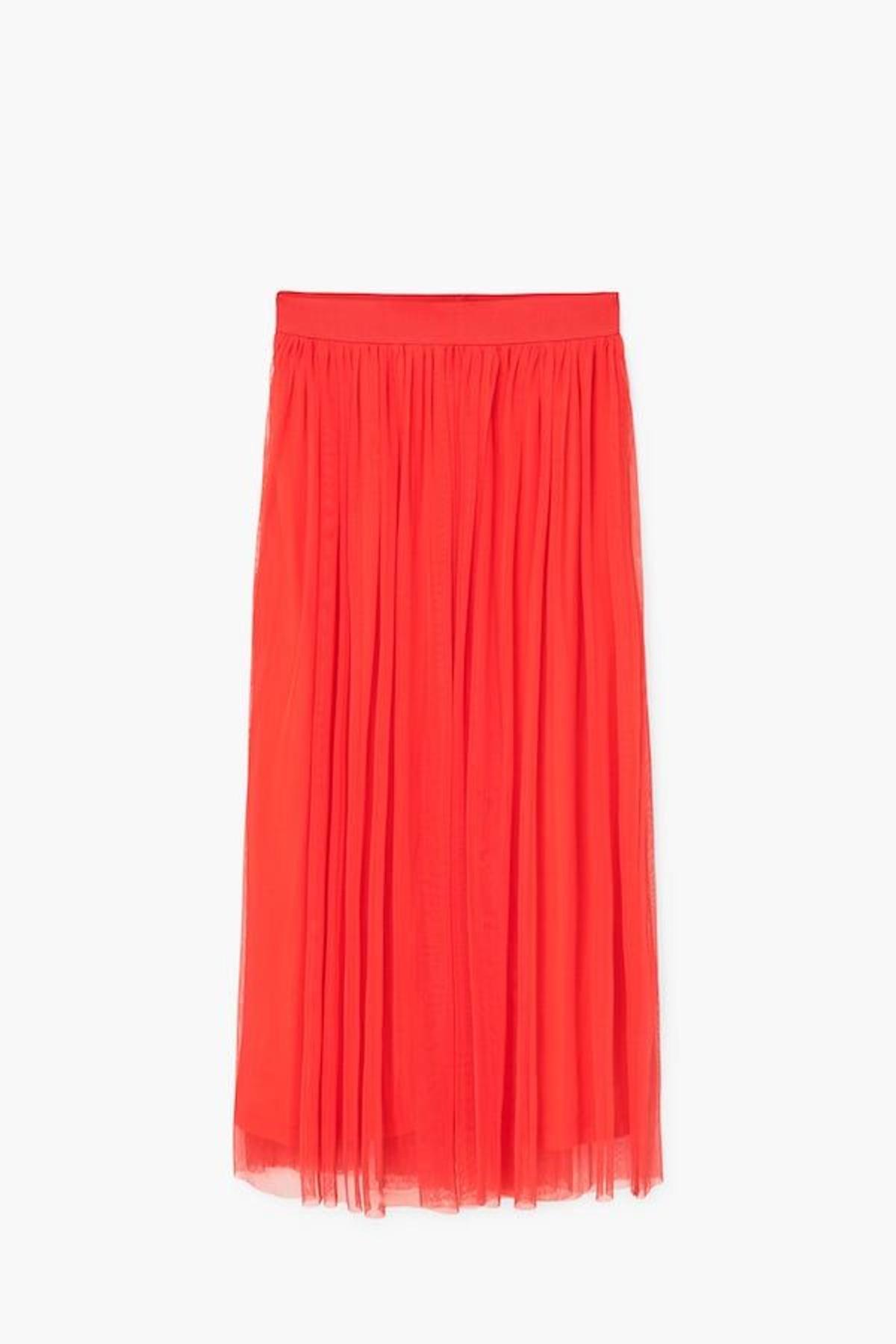 Falda midi: Falda de tul, de Mango, 29,99 euros