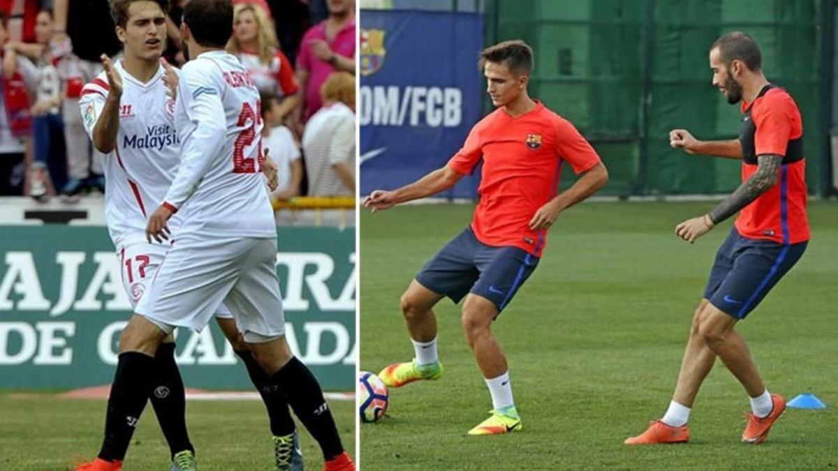 Denis Suárez y Aleix se han reencontrado tras su paso por el Sevilla