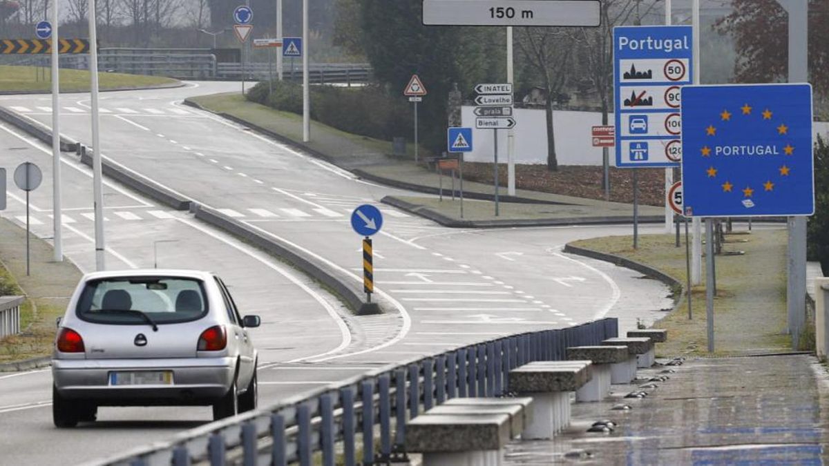 La frontera de España con Portugal, en O Porriño.