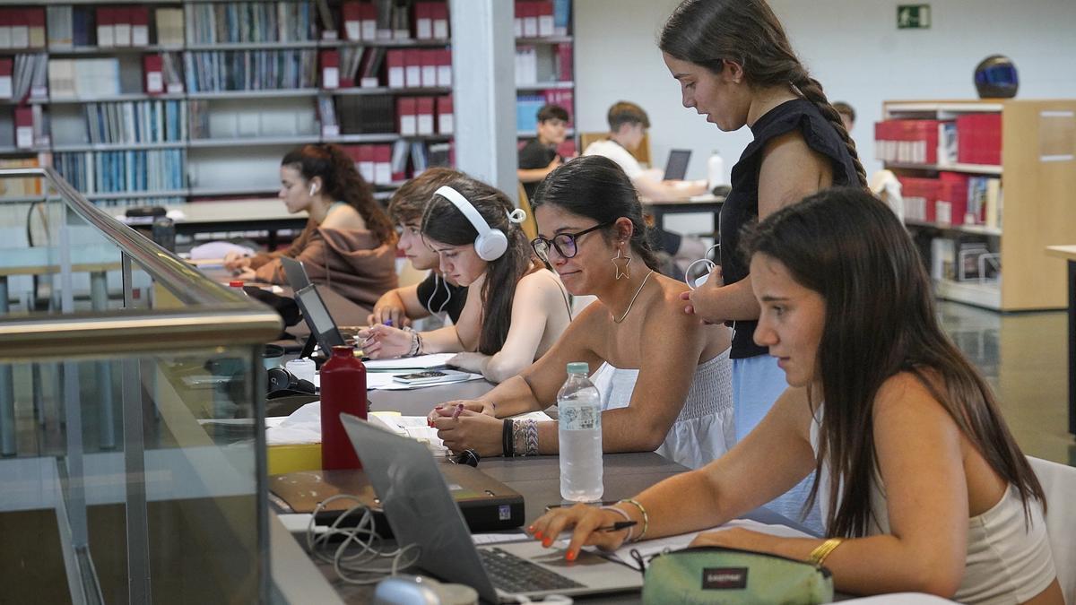 Estudiants a la biblioteca del campus de Montilivi de la UdG, en una foto d'arxiu.