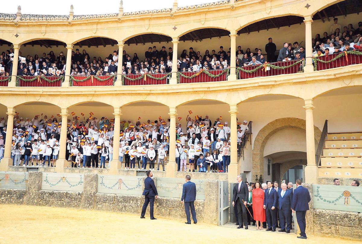 Felipe VI, en la plaza de toros de Ronda, en 2023.