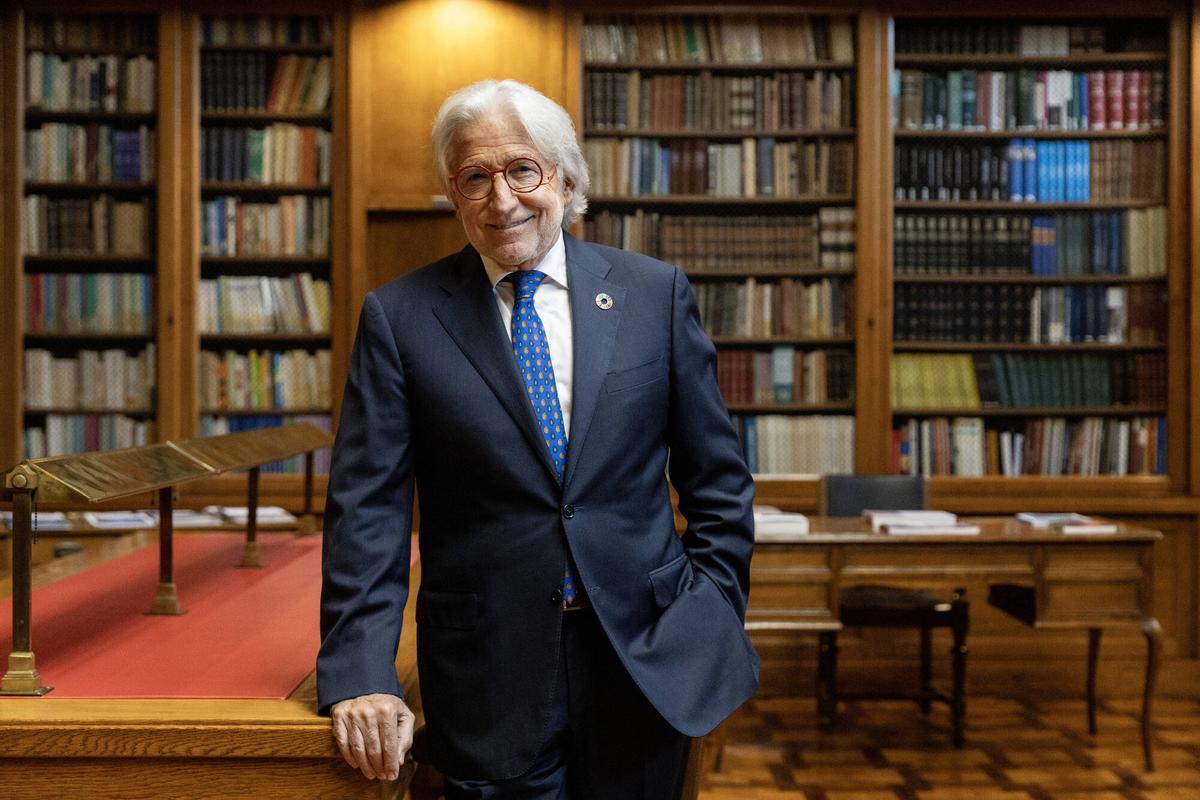 Josep Sánchez Llibre, presidente de Foment, en una entrevista con EL PERIÓDICO.