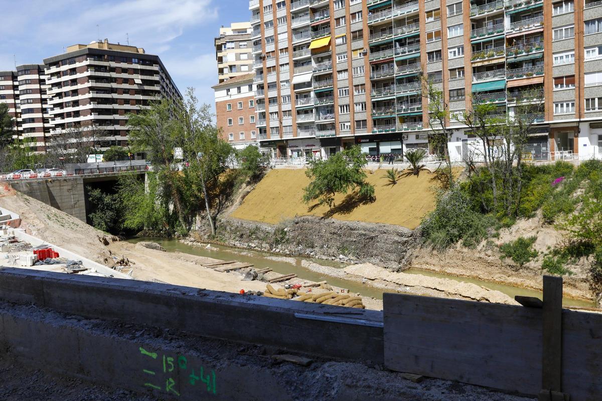 Obras en el río Huerva.