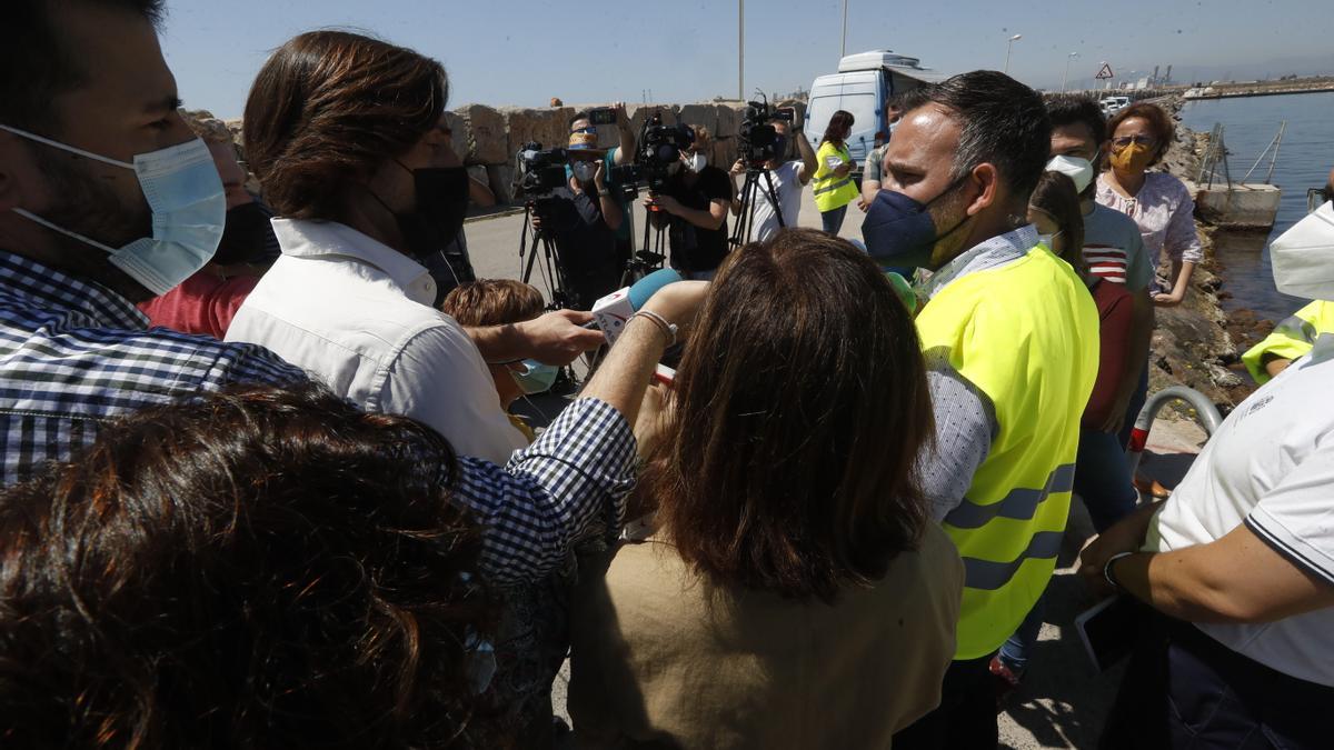 Imagen de la rueda de prensa de Rafa Simó, presidente de la Autoridad Portuaria de Castellón.