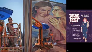 María Peña, muralista en Santiago: «Me pareció muy interesante el papel histórico de las lavanderas»