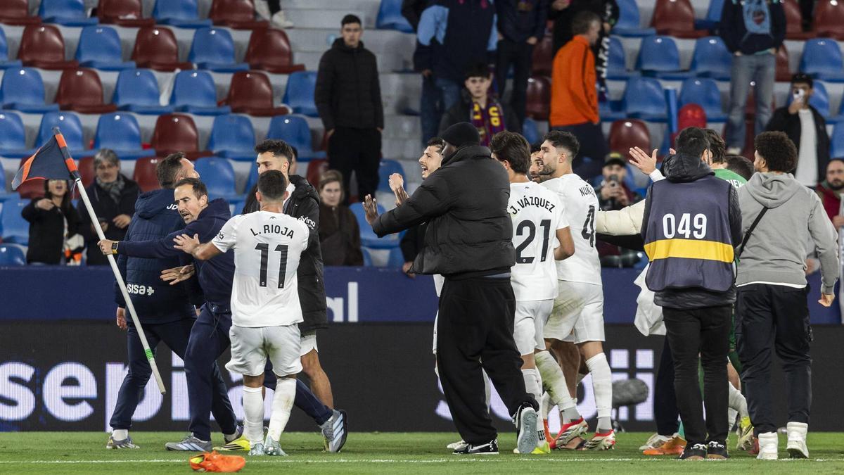 SPD. VLC. Valencia. Derbi de urgencias entre el Levante UD Valencia CF celebrado en el estadio Ciutat de Valencia.
