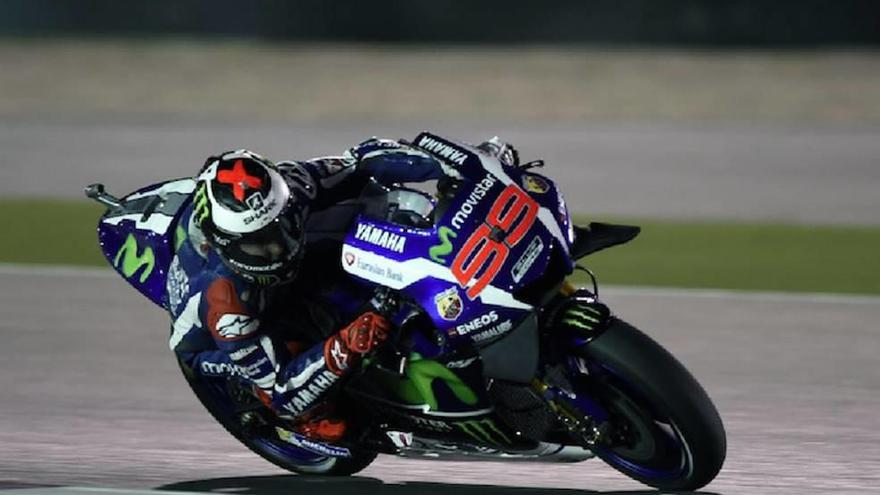 Jorge Lorenzo, durante la sesión de entrenos de ayer.