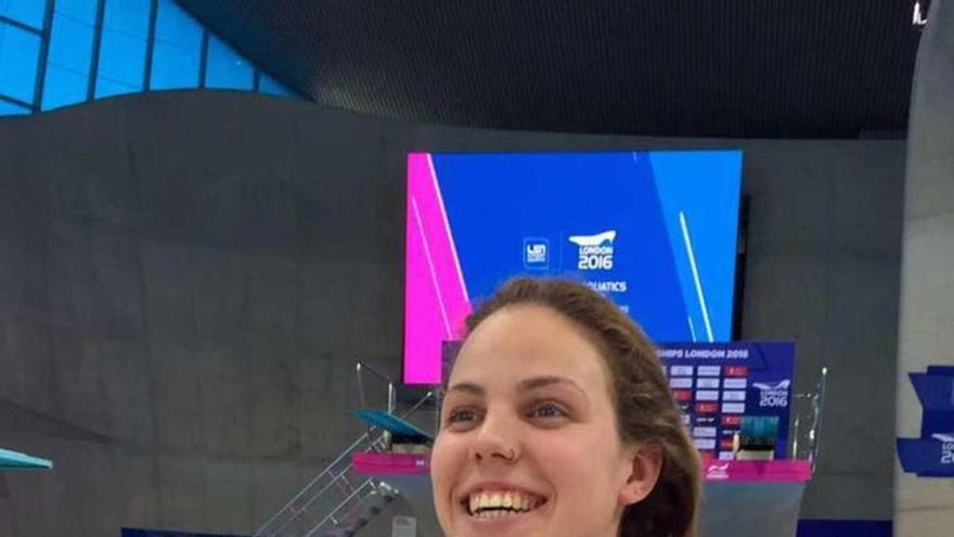 María Vilas, durante su participación en el Europeo de Londres, donde logró la mínima en el 800 libre.