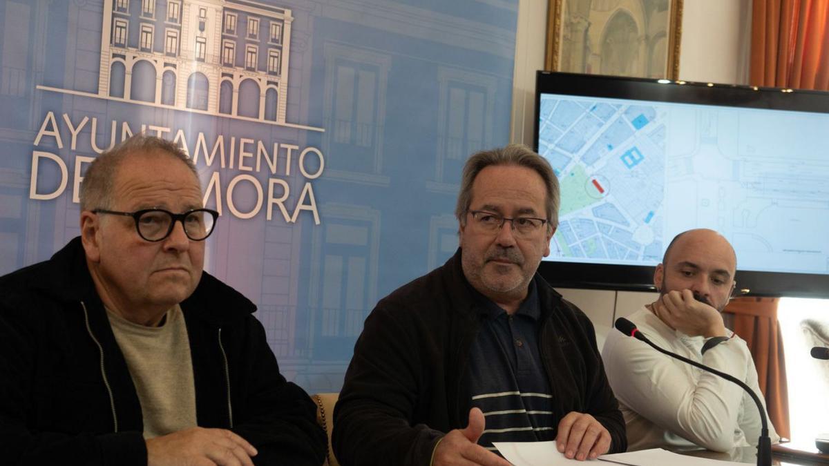 Guarido, entre Strieder y Alonso, durante la rueda de prensa celebrada este miércoles. |