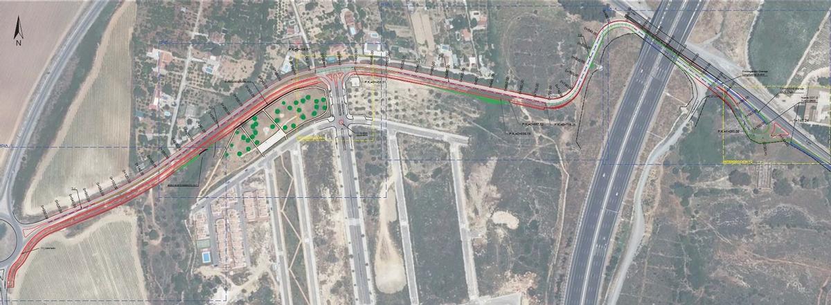 Trazado del nuevo vial de conexión con la A-404.