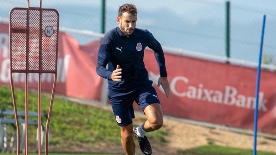 Cristhian Stuani durant un entrenament del Girona