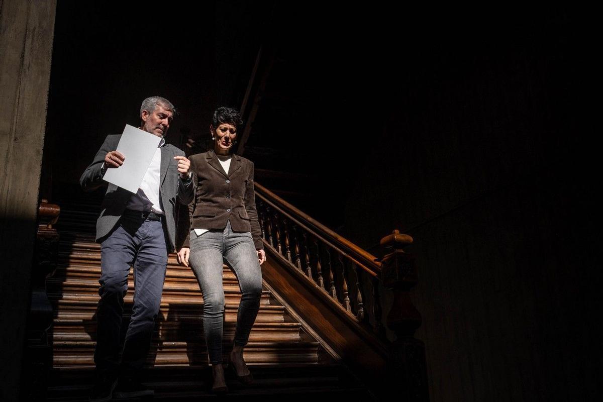 Foto de archivo del presidente Fernando Clavijo y la ministra Elma Saiz en una reunión mantenida en 2024 en Canarias.