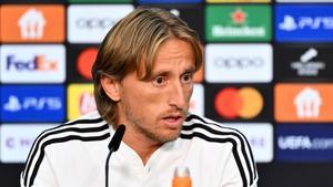 Modric en la rueda de prensa previa a la Supercopa de Europa 2022