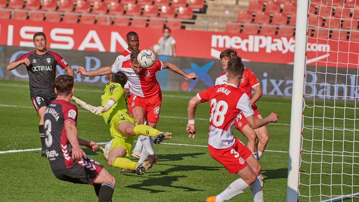 Stuani anota el decisivo gol del triunfo sobre el Albacete